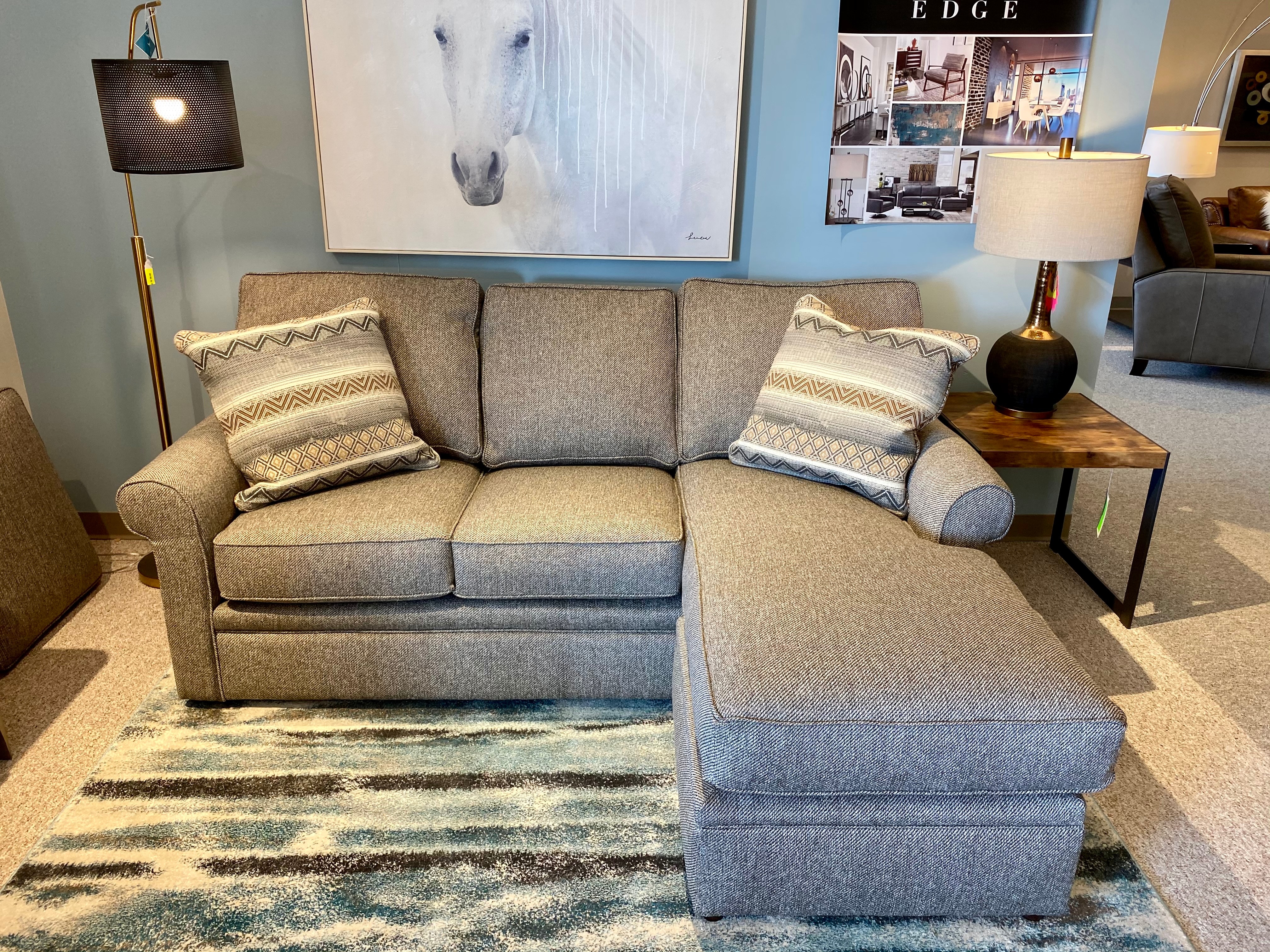 Rowe Living Room Dalton Sofa Chaise F135 Wenz Home Furniture Green